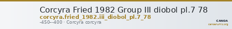 Corcyra Fried 1982 Group III diobol pl.7 78 — CANOA