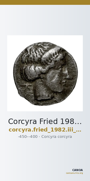 Corcyra Fried 1982 Group III hemidrachm A — CANOA