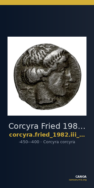 Corcyra Fried 1982 Group III hemidrachm A — CANOA