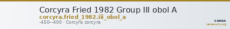 Corcyra Fried 1982 Group III obol A — CANOA