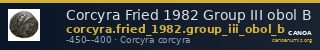 Corcyra Fried 1982 Group III obol B — CANOA