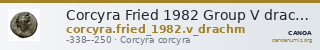 Corcyra Fried 1982 Group V drachm — CANOA