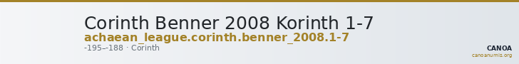 Corinth Benner 2008 Korinth 1-7 — CANOA