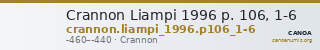 Crannon Liampi 1996 p. 106, 1-6 — CANOA