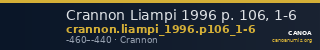 Crannon Liampi 1996 p. 106, 1-6 — CANOA