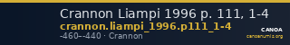Crannon Liampi 1996 p. 111, 1-4 — CANOA
