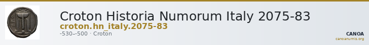 Croton Historia Numorum Italy 2075-83 — CANOA
