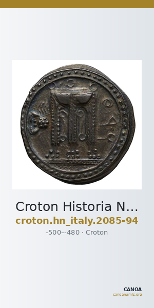 Croton Historia Numorum Italy 2085-94 — CANOA