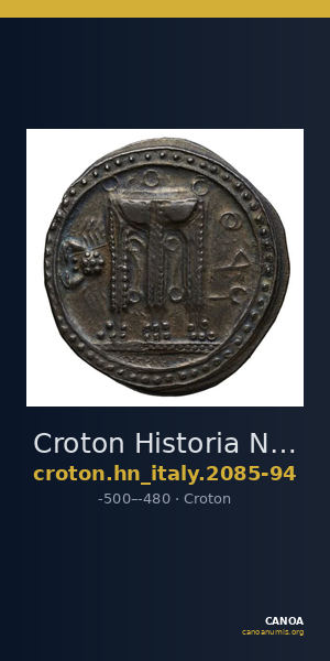 Croton Historia Numorum Italy 2085-94 — CANOA