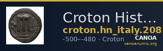 Croton Historia Numorum Italy 2085-94 — CANOA