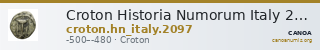 Croton Historia Numorum Italy 2097 — CANOA
