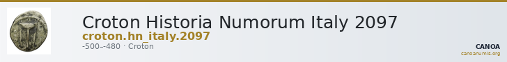 Croton Historia Numorum Italy 2097 — CANOA