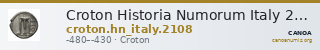 Croton Historia Numorum Italy 2108 — CANOA
