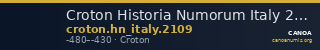 Croton Historia Numorum Italy 2109 — CANOA