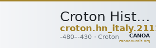 Croton Historia Numorum Italy 2112 — CANOA