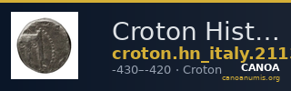 Croton Historia Numorum Italy 2113 — CANOA