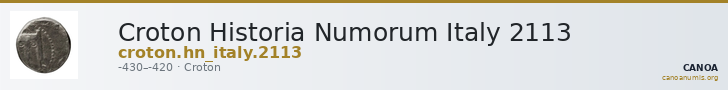 Croton Historia Numorum Italy 2113 — CANOA