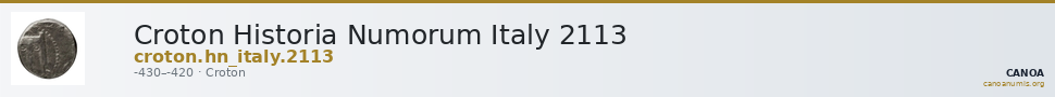 Croton Historia Numorum Italy 2113 — CANOA