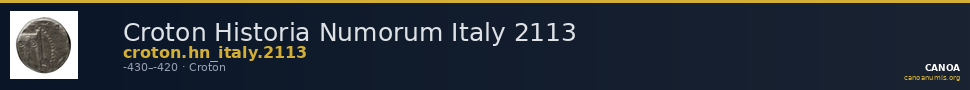 Croton Historia Numorum Italy 2113 — CANOA