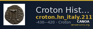 Croton Historia Numorum Italy 2117-2119 — CANOA
