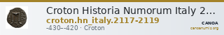 Croton Historia Numorum Italy 2117-2119 — CANOA