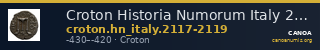 Croton Historia Numorum Italy 2117-2119 — CANOA