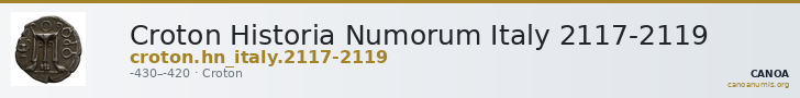 Croton Historia Numorum Italy 2117-2119 — CANOA