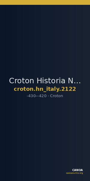 Croton Historia Numorum Italy 2122 — CANOA