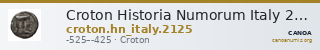 Croton Historia Numorum Italy 2125 — CANOA