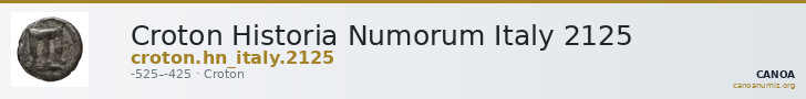 Croton Historia Numorum Italy 2125 — CANOA