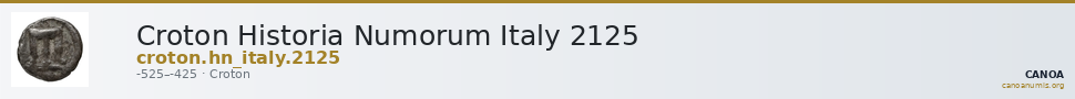 Croton Historia Numorum Italy 2125 — CANOA