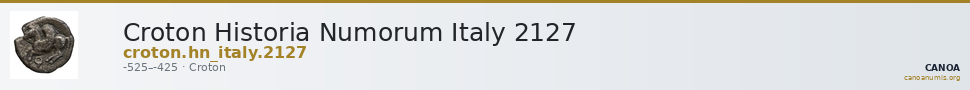 Croton Historia Numorum Italy 2127 — CANOA