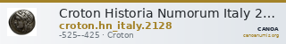 Croton Historia Numorum Italy 2128 — CANOA