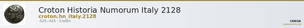 Croton Historia Numorum Italy 2128 — CANOA