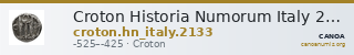 Croton Historia Numorum Italy 2133 — CANOA