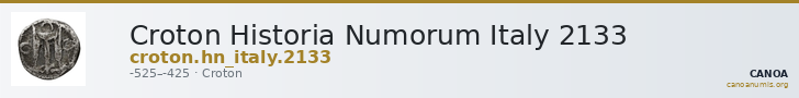 Croton Historia Numorum Italy 2133 — CANOA