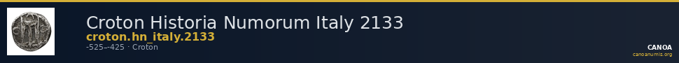 Croton Historia Numorum Italy 2133 — CANOA