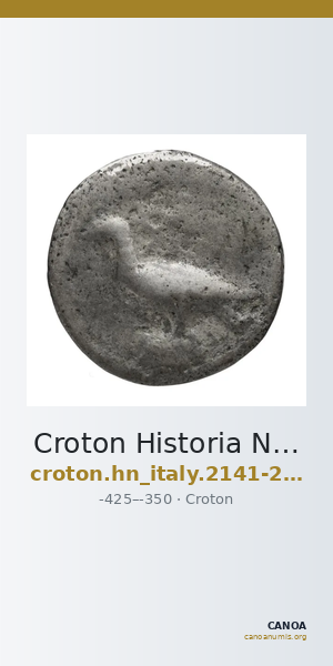 Croton Historia Numorum Italy 2141-2152 — CANOA