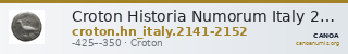 Croton Historia Numorum Italy 2141-2152 — CANOA