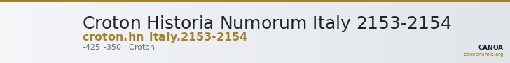 Croton Historia Numorum Italy 2153-2154 — CANOA