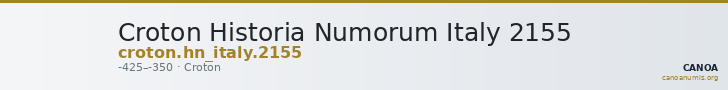 Croton Historia Numorum Italy 2155 — CANOA