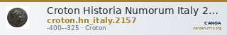 Croton Historia Numorum Italy 2157 — CANOA