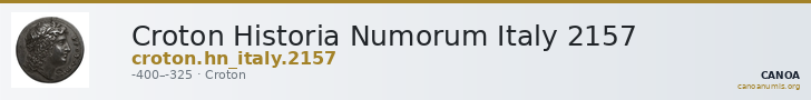 Croton Historia Numorum Italy 2157 — CANOA