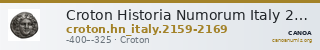 Croton Historia Numorum Italy 2159-2169 — CANOA