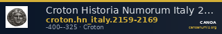 Croton Historia Numorum Italy 2159-2169 — CANOA