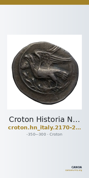 Croton Historia Numorum Italy 2170-2176 — CANOA