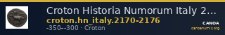 Croton Historia Numorum Italy 2170-2176 — CANOA