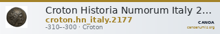 Croton Historia Numorum Italy 2177 — CANOA