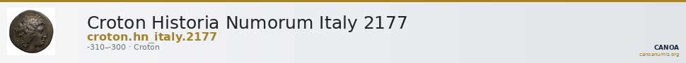 Croton Historia Numorum Italy 2177 — CANOA
