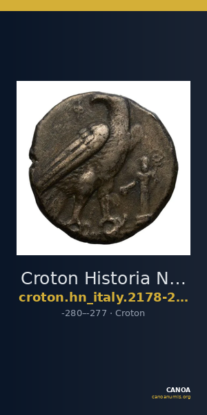 Croton Historia Numorum Italy 2178-2184 — CANOA